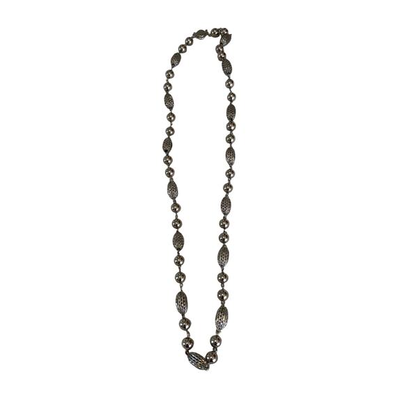 Vintage 15 inch Boho Cottage Core Pendant Silver Link Chain Balls Necklace - Picture 3 of 10